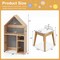 Natural Gray Kids House Desk And Chair Set With Blackboard And Storage 3+ Years